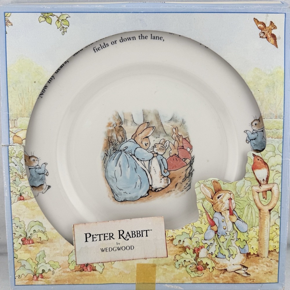 Wedgwood x Peter Rabbit Cake Plate Platter 9.75" Vintage 1992 England with‎ Box